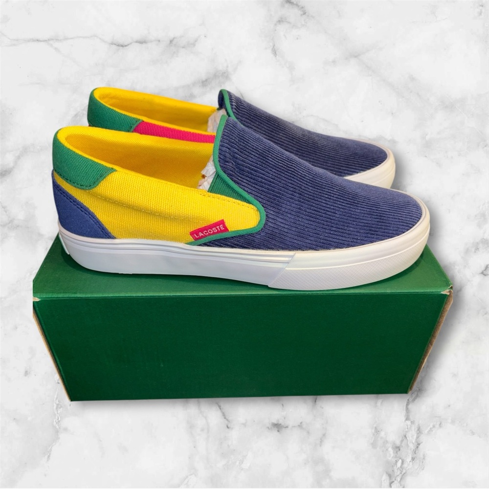 Lacoste Jump Serve Slip-On  Sneaker , 2231 yellow/green, US size 5 NIB